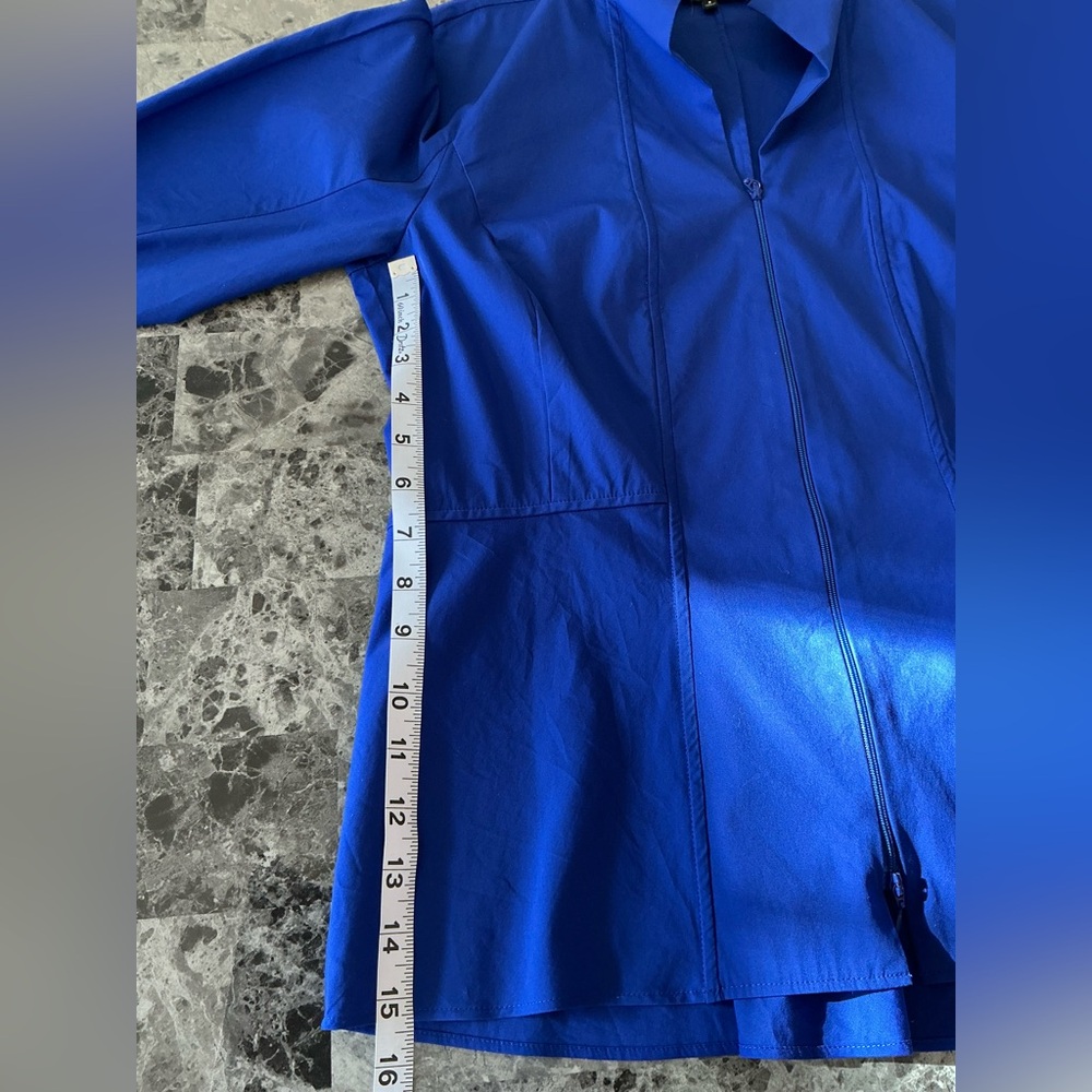 Lafayette Minimalist Royal Blue Zip Fall Jacket Casual Business Career SZ Medium - Picture 12 of 13